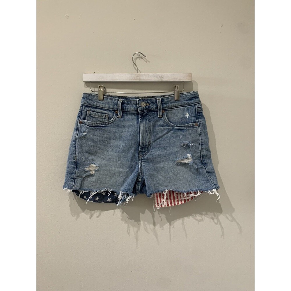 Women's Old Navy High-Waisted O.G. USA Size 8Cut-Off Jean Shorts Leia 3" Inseam